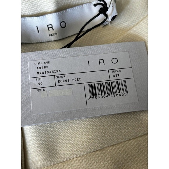 IRO Paris Nahima Beige Pleated Trouser Pants Waist 32 inches - New - Picture 6 of 8